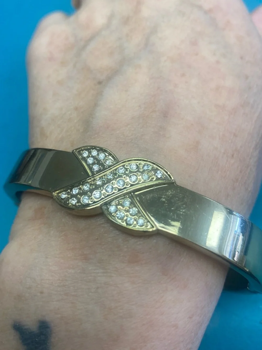 Gold-Tone Crystal Twist Bangle Bracelet - Women Jewelry